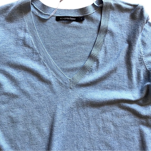 Baby blue V-neck sweater - Picture 4 of 6